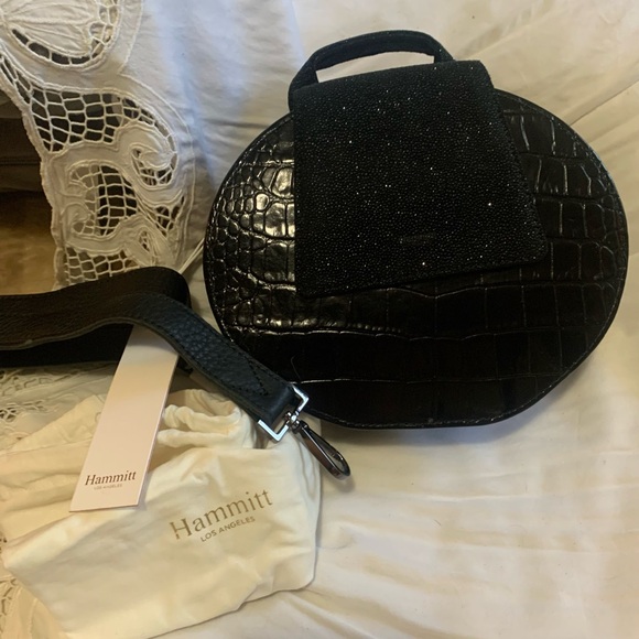 Hammitt NWT Gregory Half Pipe Crossbody/Clutch in Black Crock w/Dust Bag - Picture 6 of 6